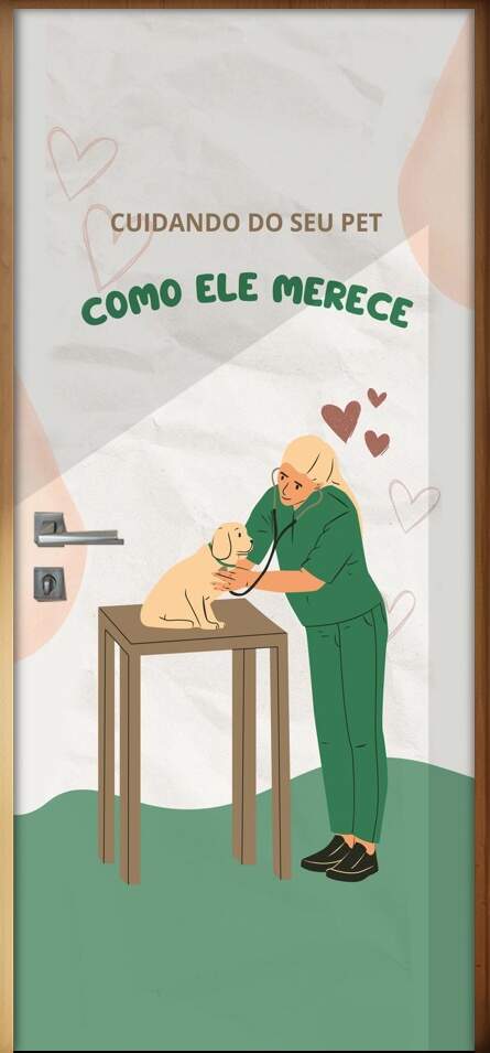 Adesivo Para Porta Para Veterinria Cuidando Do Seu Pet