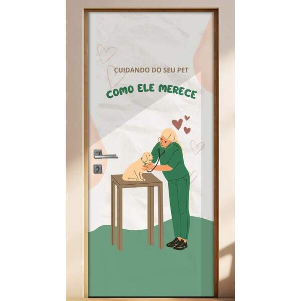 Adesivo Para Porta Para Veterinria Cuidando Do Seu Pet