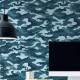 Papel de Parede Camuflado Tons de Azul Turquesa