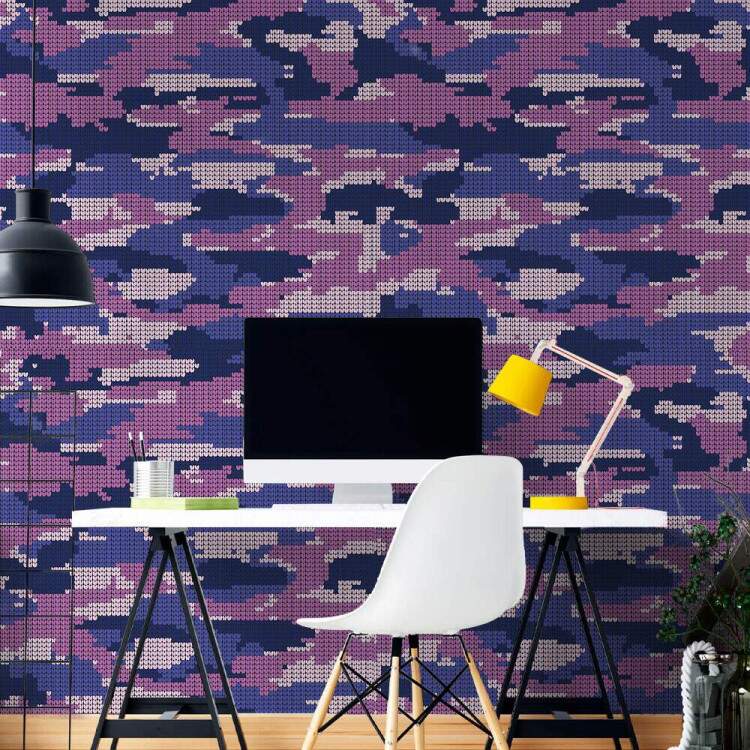 Papel de Parede Camuflado Tons de Roxo e Violeta