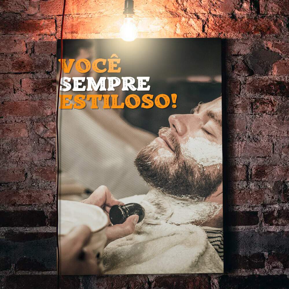 Quadro Decorativo para Barbearia Voc� Sempre Estiloso!