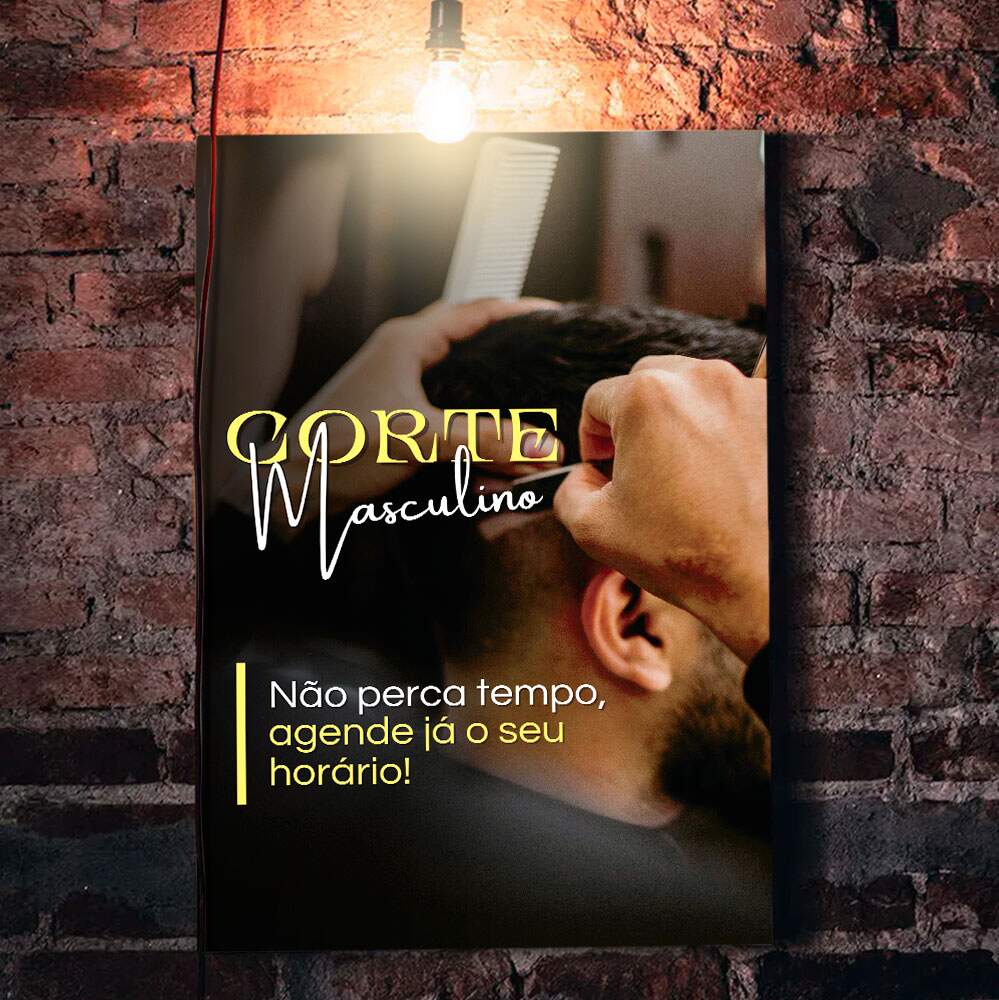 Quadro Decorativo para Barbearia Corte Masculino