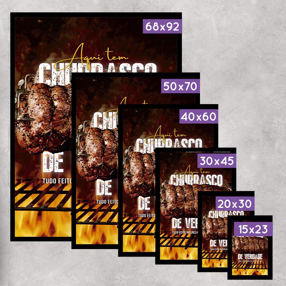 Quadro Decorativo Aqui Tem Churrasco de Verdade