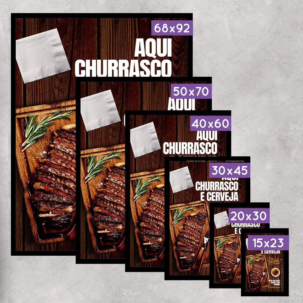 Quadro Decorativo Aqui Tem Churrasco e Cerveja