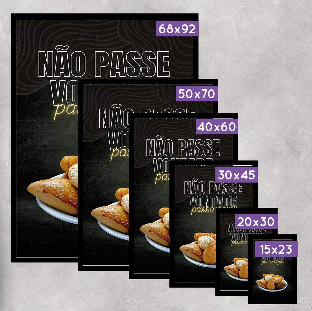 Quadro Decorativo para Restaurante N�o Passe Vontade