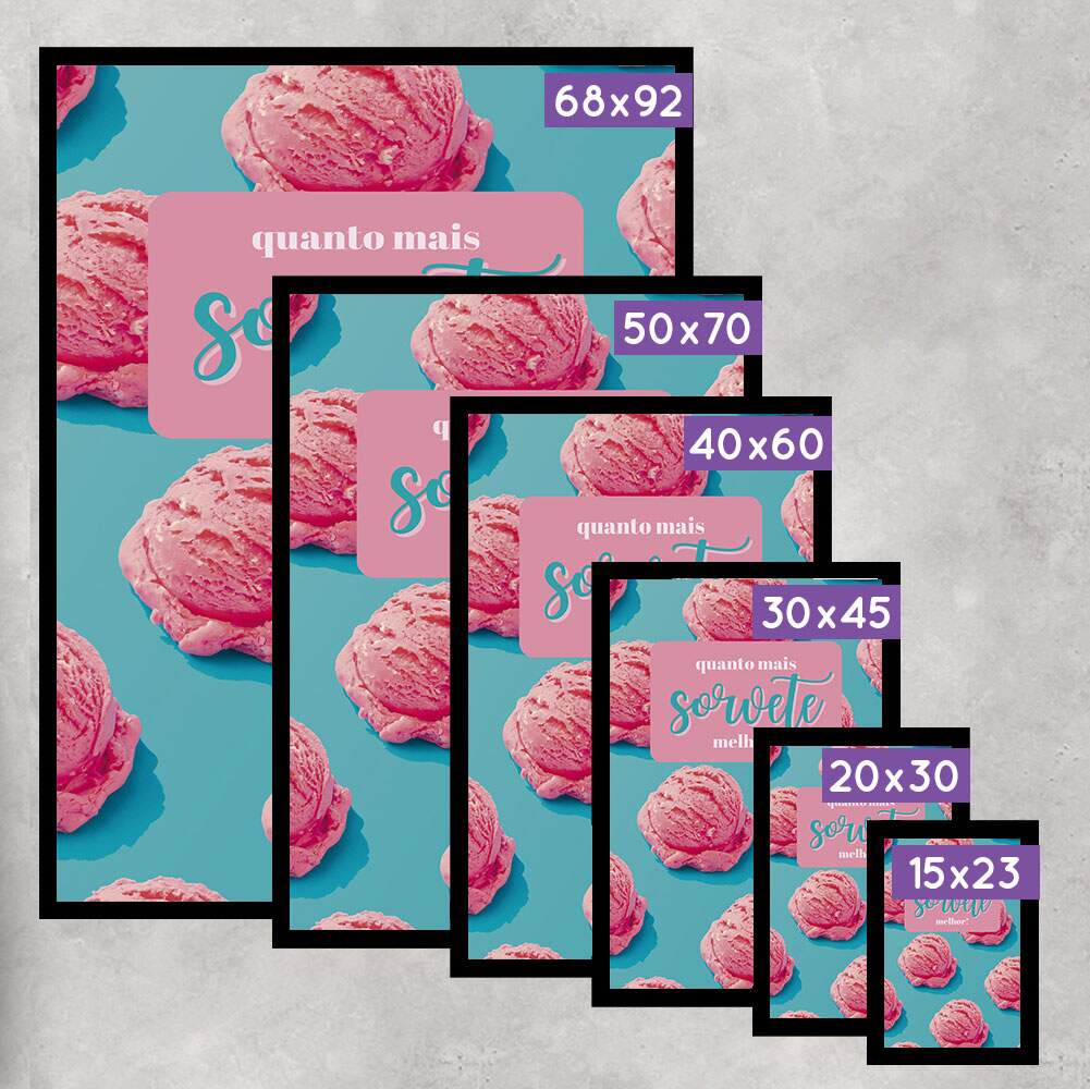 Quadro Decorativo para Sorveteria Quanto Mais Sorvete Melhor