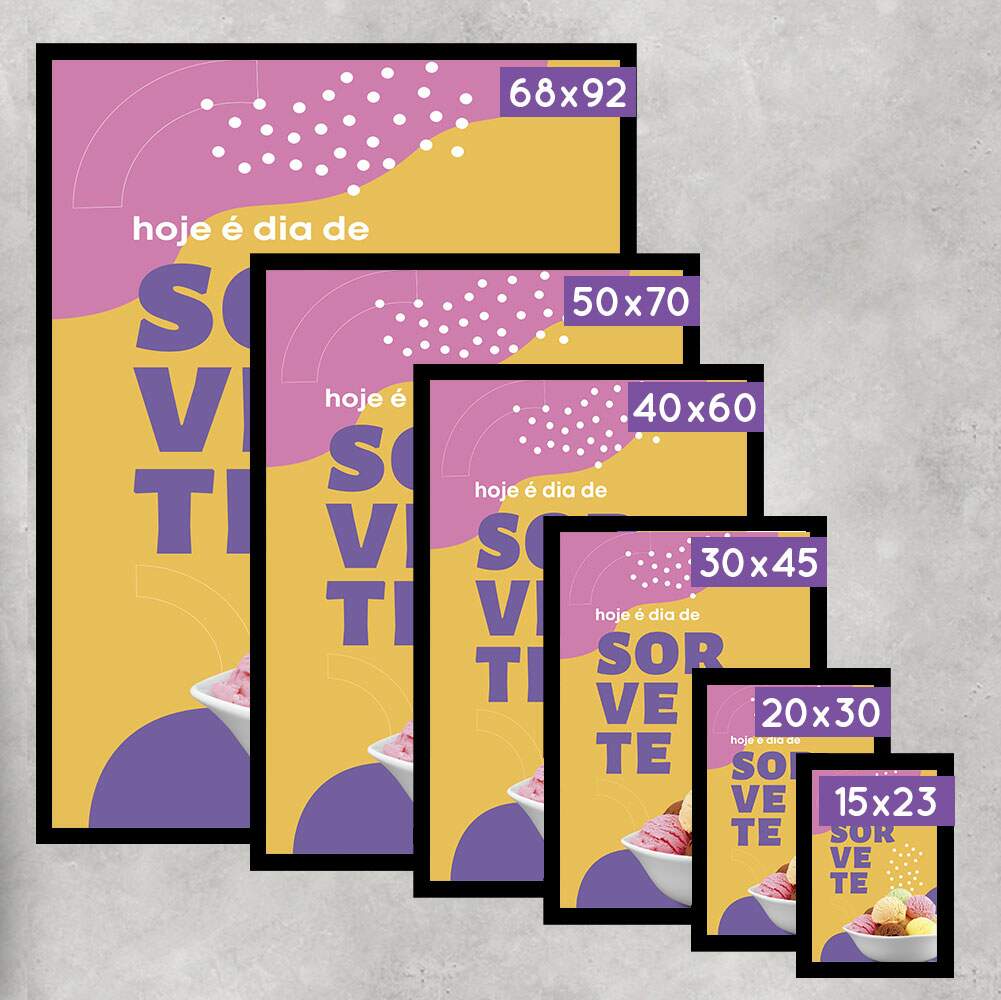 Quadro Decorativo para Sorveteria Hoje � Dia de Sorvete