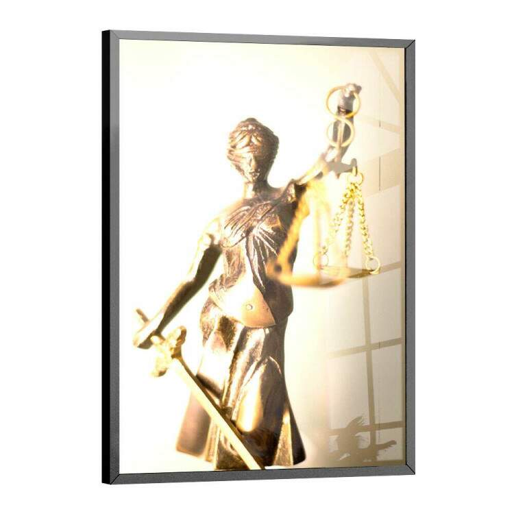 Quadro Decorativo para Direito Esttua com Balana