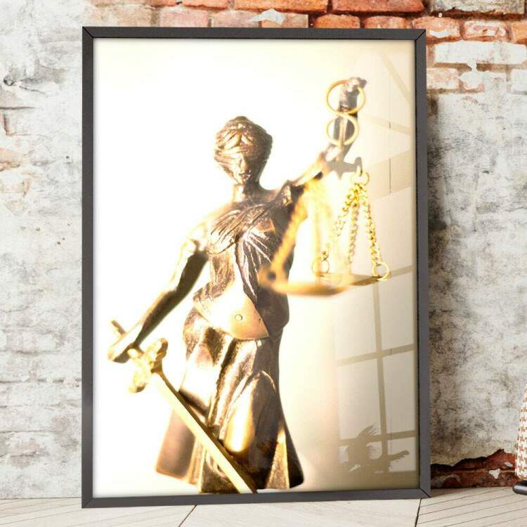 Quadro Decorativo para Direito Esttua com Balana