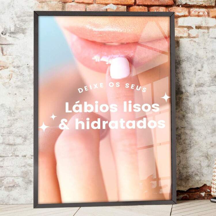 Quadro Decorativo para Esttica Lbios Lisos e Hidratado