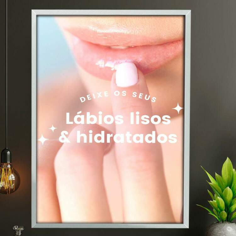 Quadro Decorativo para Esttica Lbios Lisos e Hidratado