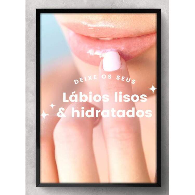 Quadro Decorativo para Esttica Lbios Lisos e Hidratado