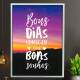 Quadro Decorativo Frase Bons Dias Come�am Com Bons Sonhos