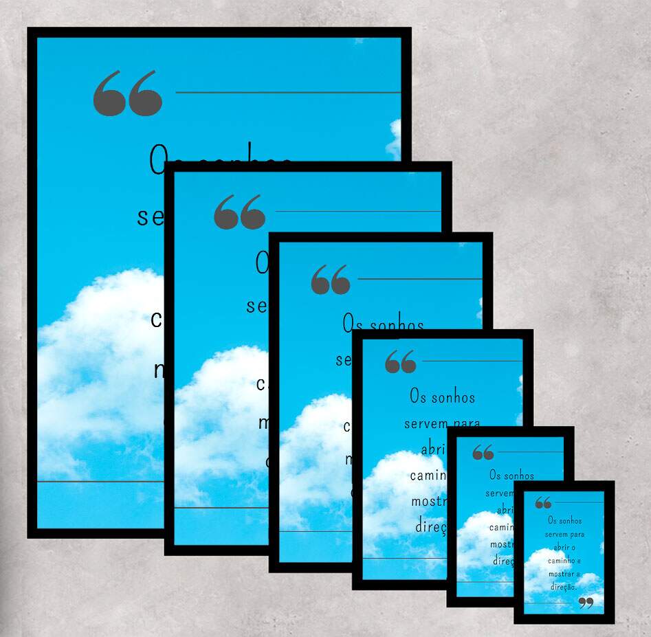 Quadro Decorativo Frase Os Sonhos Servem Para Abrir o Caminho