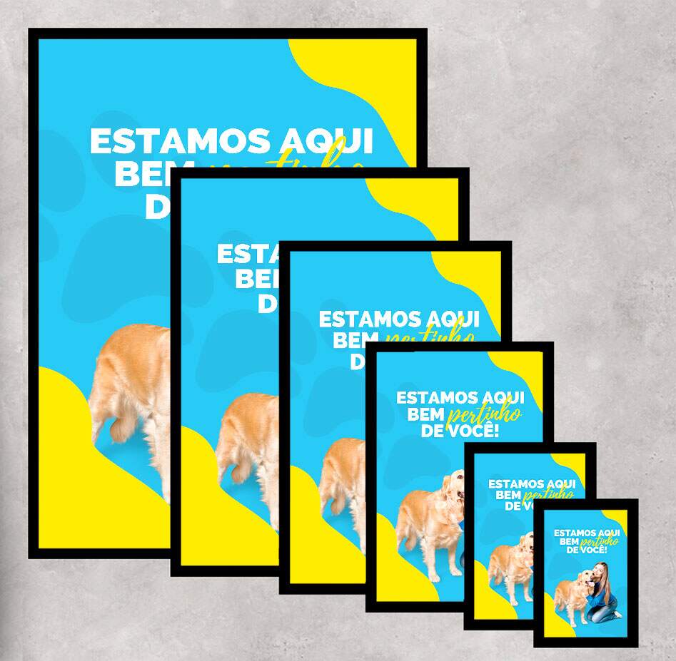 Quadro Decorativo para �rea Veterin�ria Estamos Aqui Bem Pertinho de Voc�