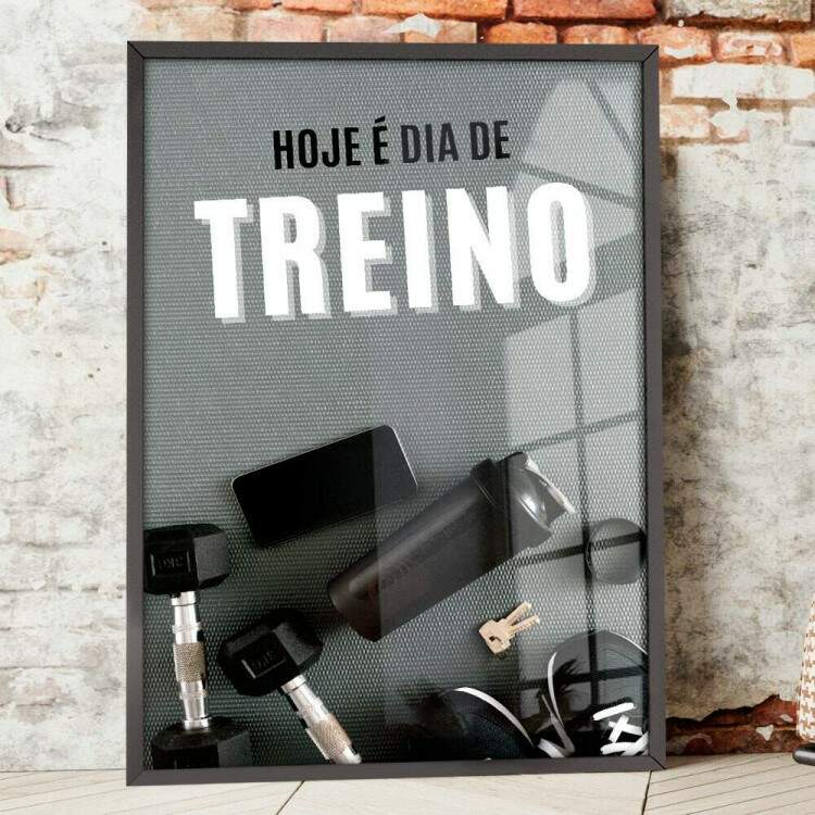 Quadro Decorativo para Academia Hoje  Dia de Treino