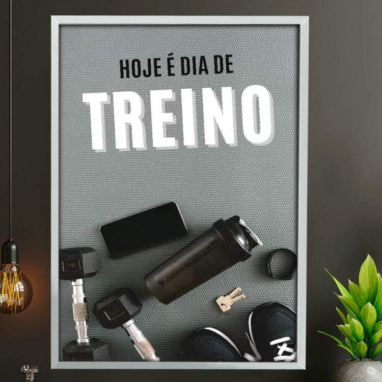 Quadro Decorativo para Academia Hoje  Dia de Treino