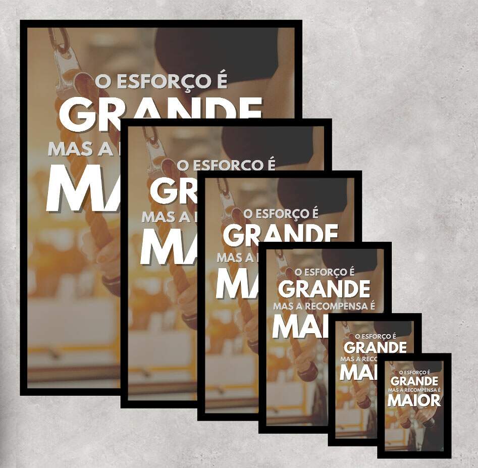 Quadro Decorativo para Academia O Esfor�o � Grande Mas a Recompensa � Maior