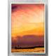 Quadro Decorativo Barco e P�r-do-Sol Laranja