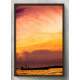 Quadro Decorativo Barco e P�r-do-Sol Laranja