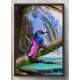 Quadro Decorativo Beija-Flor e Cachoeira
