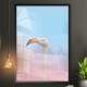 Quadro Decorativo Flamingo com Fundo Degrad�