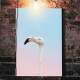 Quadro Decorativo Flamingo com Fundo Degrad�