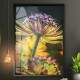 Quadro Decorativo Flor Amarela e Roxa