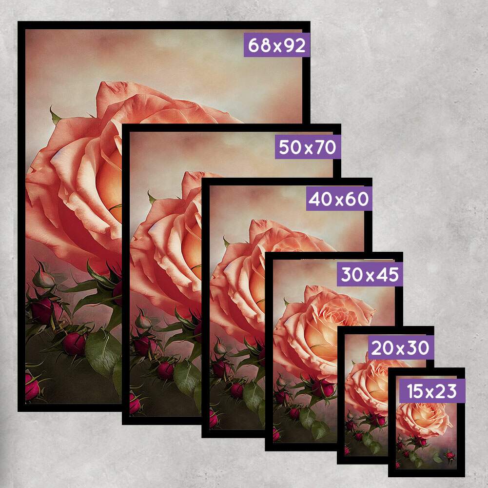 Quadro Decorativo Rosas Laranjas