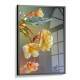 Quadro Decorativo Floral com Fundo Emba�ado