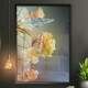 Quadro Decorativo Floral com Fundo Emba�ado