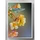 Quadro Decorativo Floral com Fundo Emba�ado