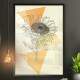 Quadro Decorativo Floral Girassol com Figuras Geom�tricas
