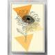 Quadro Decorativo Floral Girassol com Figuras Geom�tricas