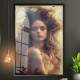 Quadro Decorativo Mulher com Cabelos Longos Flutuando
