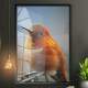 Quadro Decorativo Pass�ro Laranja