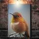 Quadro Decorativo Pass�ro Laranja
