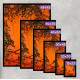 Quadro Decorativo Pass�ro em Galho Fundo Laranja