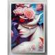 Quadro Decorativo Collage Flowers Est�tua de Mulher com Flores