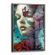 Quadro Decorativo Collage Flowers Rosto de Mulher com Flores e Borboletas