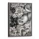 Quadro Decorativo Collage Flowers Desenho de Mulher Preto e Branco