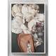 Quadro Decorativo Collage Flowers Costas de Mulher com P�talas de Flores