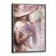 Quadro Decorativo Collage Flowers Mulher de Chap�u com Flores