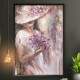 Quadro Decorativo Collage Flowers Mulher de Chap�u com Flores