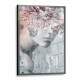 Quadro Decorativo Collage Flowers Mulher com Olhos Tampados Por Rosa Tons de Cinza