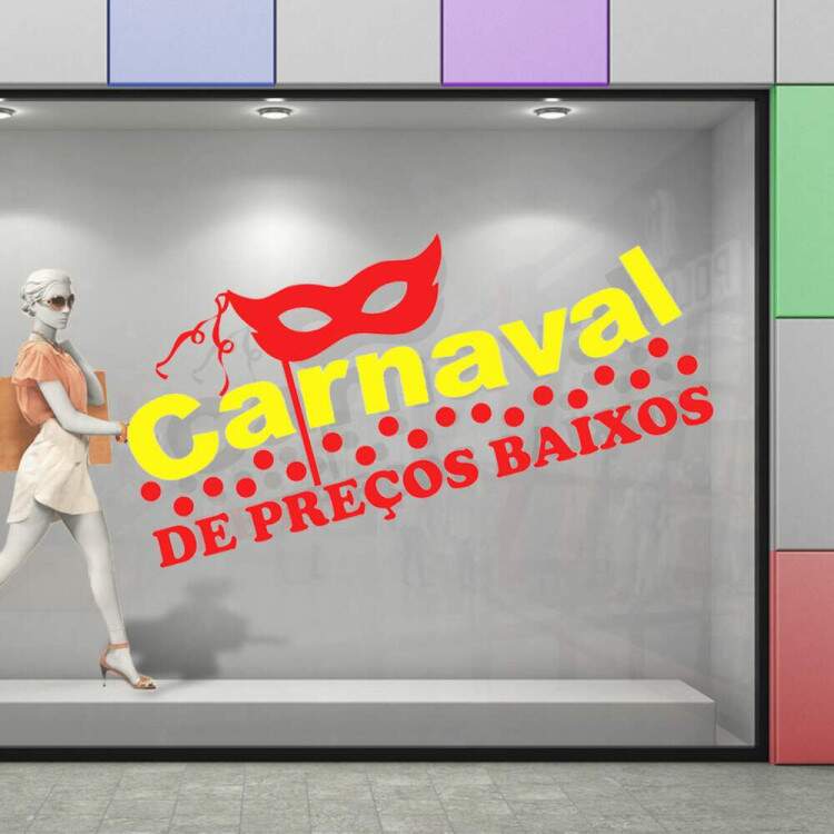 Adesivo Para Vitrine de Carnaval Preos Baixos