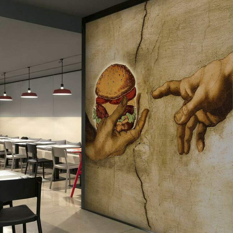 Papel de Parede Para Hamburgueria Referncia do Michelangelo MP