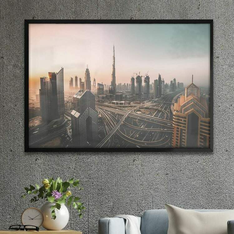 Quadro Decorativo rea Urbana Dubai Emirados Arabes