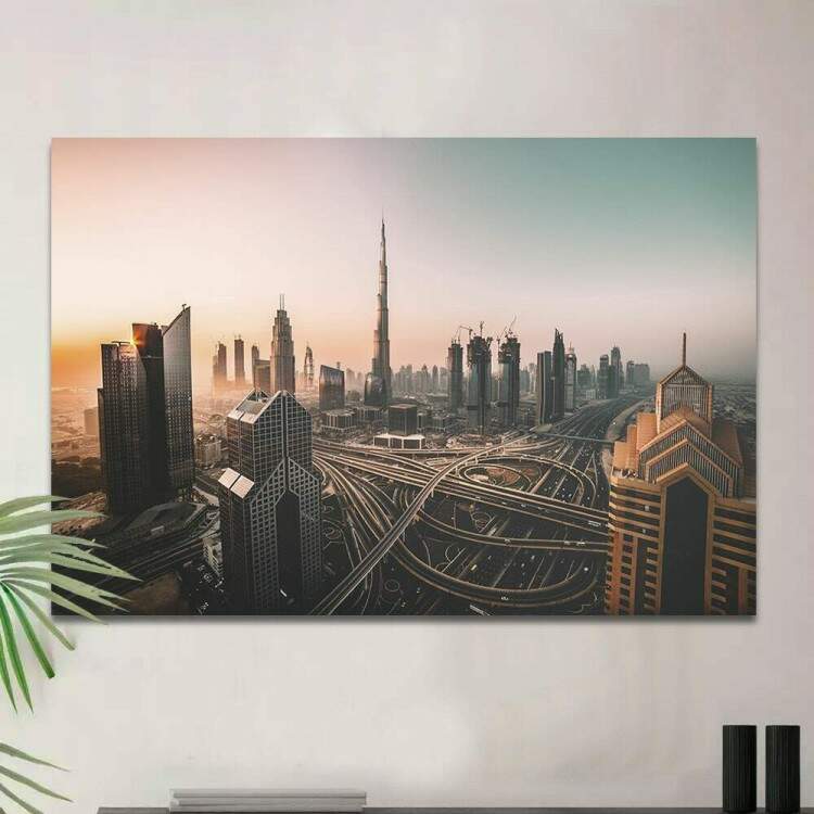 Quadro Decorativo rea Urbana Dubai Emirados Arabes