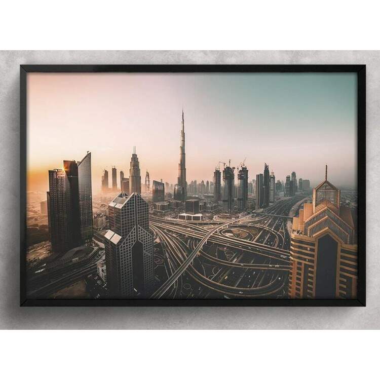 Quadro Decorativo rea Urbana Dubai Emirados Arabes